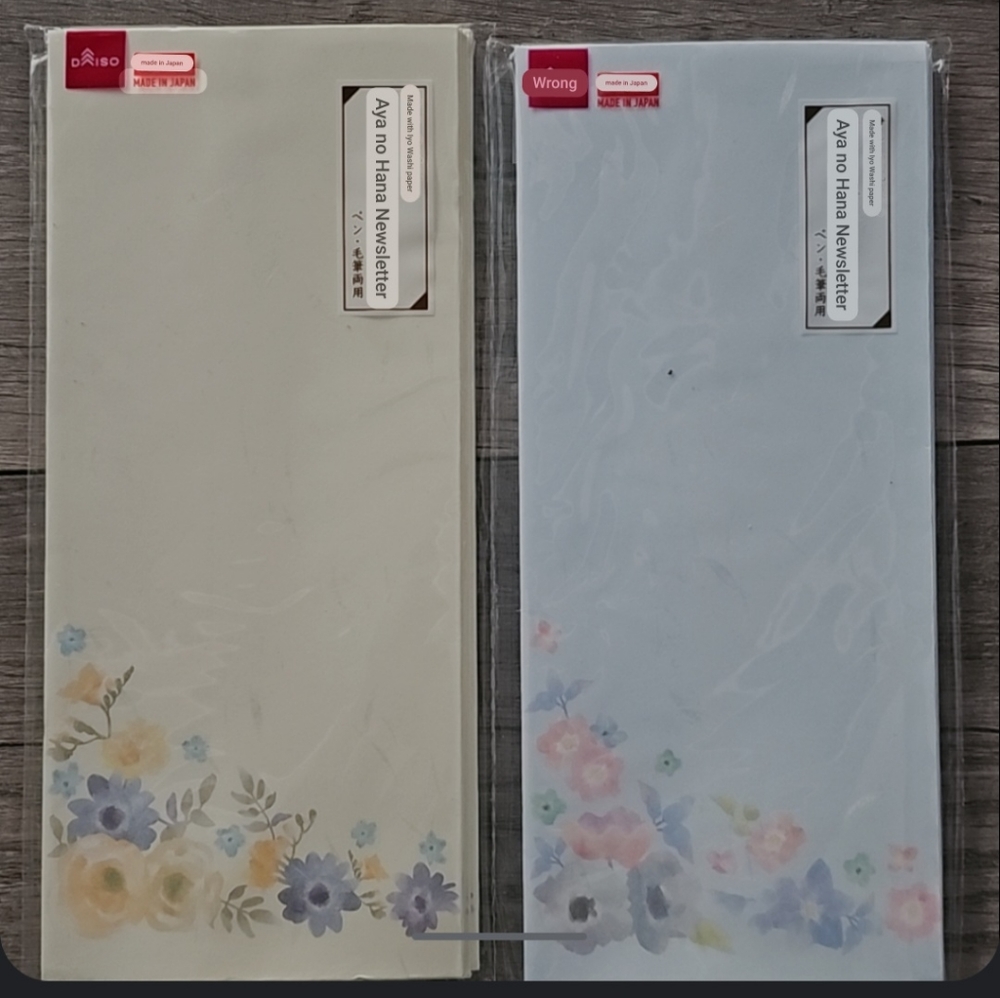 Seasonal Flowers Washi Long Envelope / Made in Japan DAISO